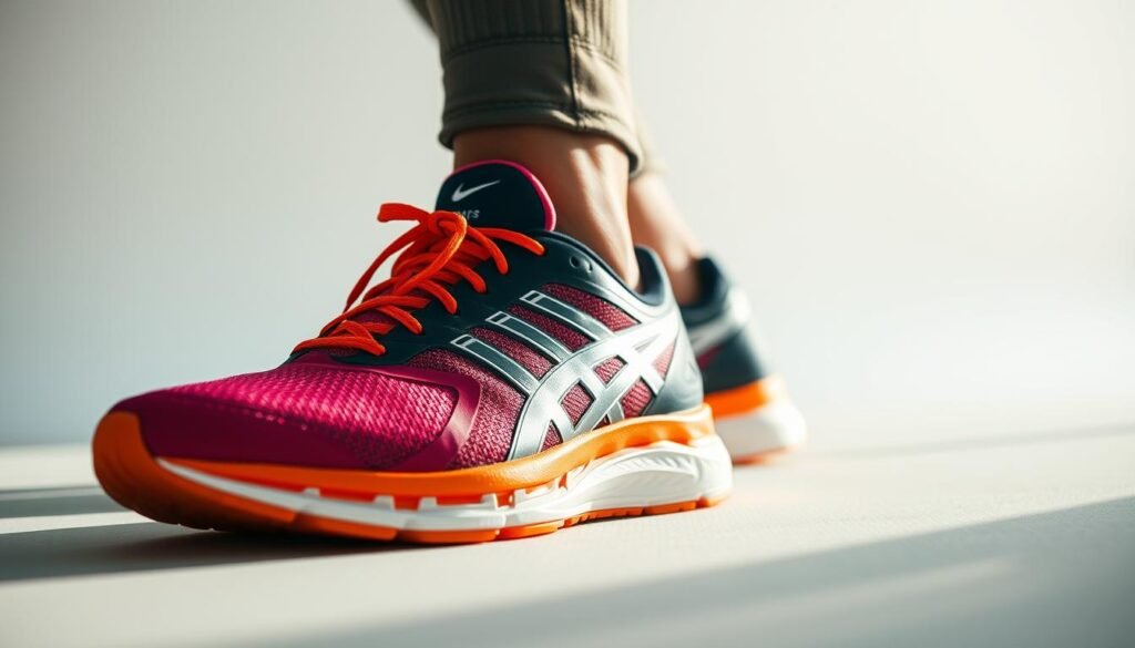 A bright, well-lit photograph of a pair of comfortable Olympikus running shoes in the foreground, showcasing their sleek design and vibrant colors. The shoes are set against a clean, minimalist background, creating a sense of focus and emphasis on the product. The lighting casts a soft, natural glow, highlighting the textural details and materials of the shoes. The angle is slightly elevated, allowing the viewer to appreciate the shoes' form and construction. The overall mood is one of high-quality, performance-oriented athleticism, reflecting the brand's reputation for reliable and comfortable footwear. A bright, well-lit photograph of a pair of comfortable Olympikus running shoes in the foreground, showcasing their sleek design and vibrant colors. The shoes are set against a clean, minimalist background, creating a sense of focus and emphasis on the product. The lighting casts a soft, natural glow, highlighting the textural details and materials of the shoes. The angle is slightly elevated, allowing the viewer to appreciate the shoes' form and construction. The overall mood is one of high-quality, performance-oriented athleticism, reflecting the brand's reputation for reliable and comfortable footwear.