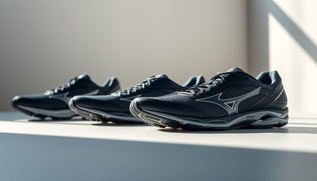 A well-lit, high-resolution product shot of the best Mizuno running shoe models available for under R$1000. The shoes are displayed in the foreground on a clean, minimalist surface, with subtle shadows and natural lighting highlighting their sleek, premium design. The middle ground features a simple, uncluttered backdrop, allowing the shoes to be the focal point. The background has a soft, blurred gradient that complements the overall mood of the image, conveying a sense of quality, sophistication, and attention to detail. A well-lit, high-resolution product shot of the best Mizuno running shoe models available for under R$1000. The shoes are displayed in the foreground on a clean, minimalist surface, with subtle shadows and natural lighting highlighting their sleek, premium design. The middle ground features a simple, uncluttered backdrop, allowing the shoes to be the focal point. The background has a soft, blurred gradient that complements the overall mood of the image, conveying a sense of quality, sophistication, and attention to detail.