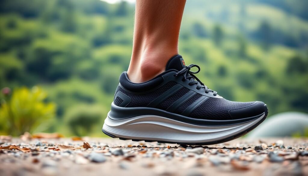 A well-engineered running shoe with a sturdy, stabilizing midsole stands in a serene, natural setting. The shoe's sleek, modern design is highlighted by soft, diffused lighting, creating a sense of balance and control. In the background, a lush, verdant landscape unfolds, conveying a tranquil atmosphere that evokes the stability and poise required for a confident, steady stride. The overall composition emphasizes the shoe's technical features and its ability to provide the necessary support for an effortless, controlled running experience. A well-engineered running shoe with a sturdy, stabilizing midsole stands in a serene, natural setting. The shoe's sleek, modern design is highlighted by soft, diffused lighting, creating a sense of balance and control. In the background, a lush, verdant landscape unfolds, conveying a tranquil atmosphere that evokes the stability and poise required for a confident, steady stride. The overall composition emphasizes the shoe's technical features and its ability to provide the necessary support for an effortless, controlled running experience.